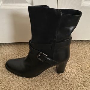 Black Leather Ankle Boots
